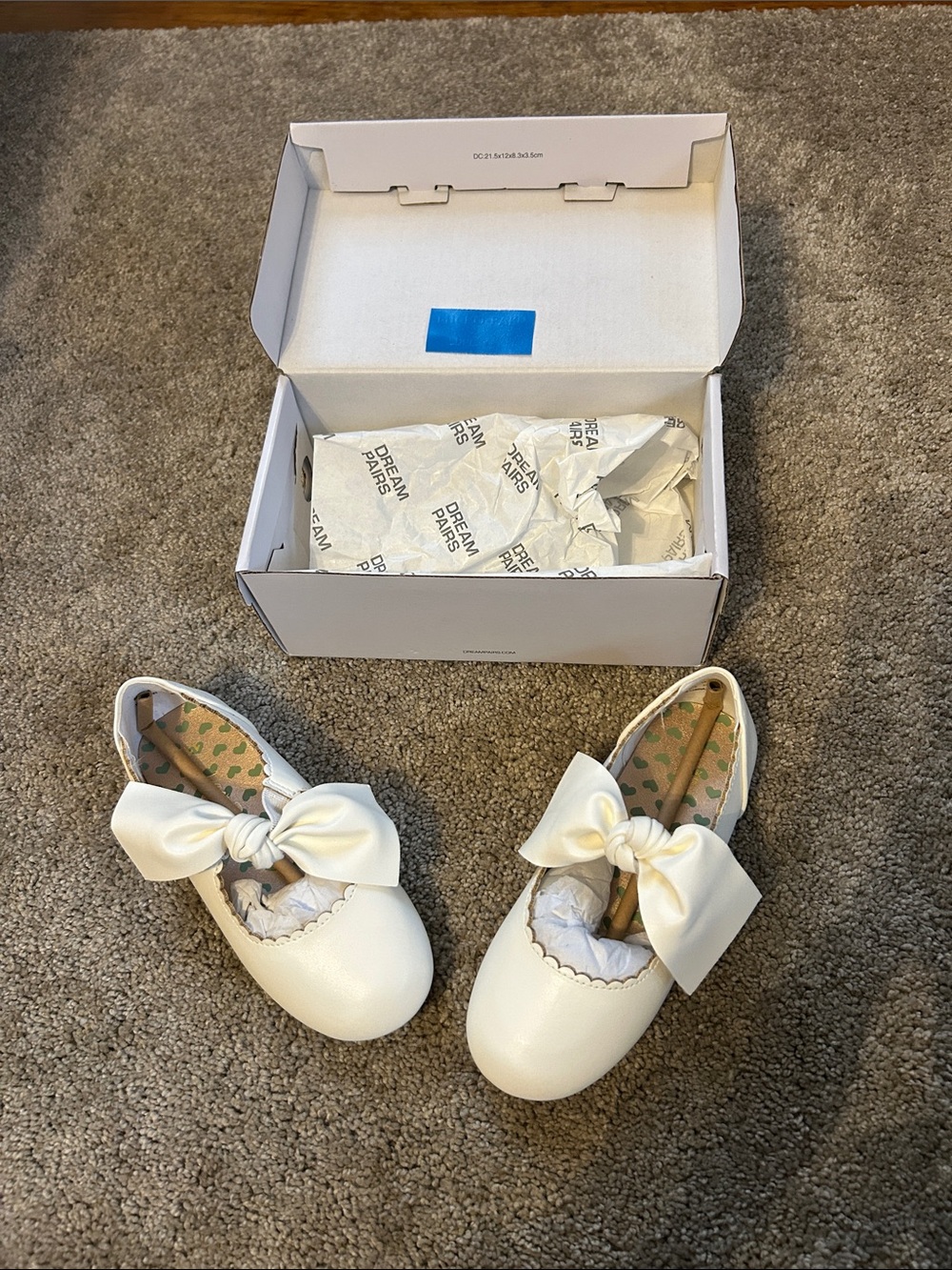 Kids White Bow Mary Jane Shoes NWT
